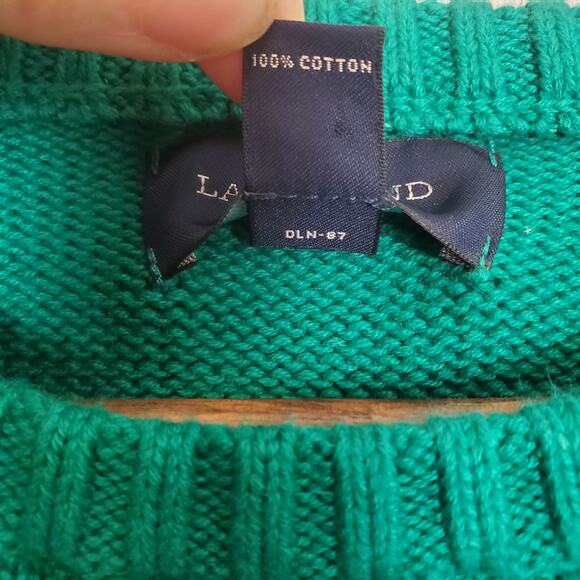 Lands End Drifter Sweater Green M/P 10-12 - Picture 7 of 7